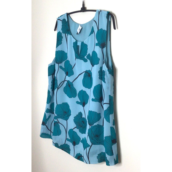 Cabi Blue Poppy Floral Sleeveless Tank Style 3268 Size L - Picture 3 of 7